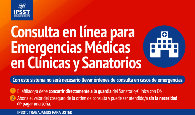 Consulta en línea para emergencias médicas en Clínicas y Sanatorios