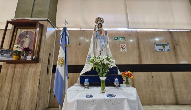 La imagen peregrina de la Virgen de la Merced visitó el IPSST