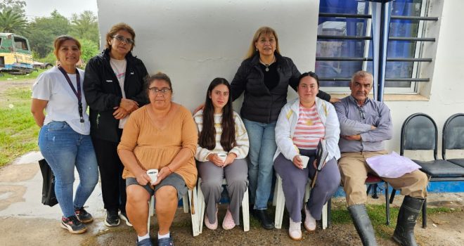 Operativo del IPSST en La Madrid para acompañar a afiliados afectados por las inundaciones