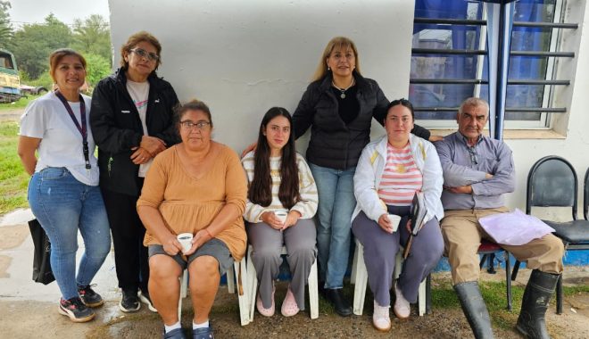 Operativo del IPSST en La Madrid para acompañar a afiliados afectados por las inundaciones